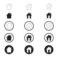 Simple Set of Home Icon. Home Icon without door. Home Icon with door. Home Icon with circle. vector