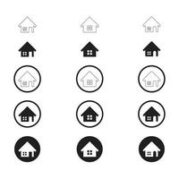 Simple Set of Home Icon. Home Icon without door. Home Icon with door. Home Icon with circle. vector