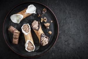 Traditional Italian desert cannoli photo