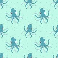 Vector seamless pattern with octopuses. Beautiful seamless pattern. Vector background