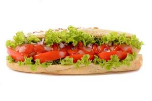 Hot dog isolated on white photo