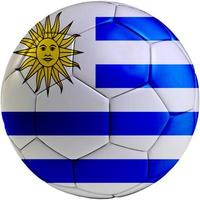 Football ball with Uruguayan flag photo