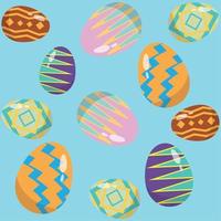 Easter eggs seamless pattern background Vector illustration