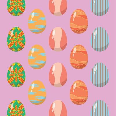 Easter eggs seamless pattern background Vector illustration