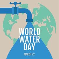 Isolated open water faucet World water day Vector illustration