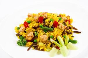 Tasty seafood paella photo