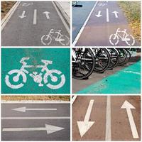 Bicycle signs collage photo