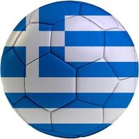 Football ball with Greece flag photo