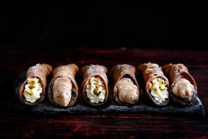 Traditional Italian desert cannoli photo