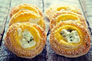 Golden pastry with cheese photo