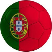 Football ball with Portuguese flag photo