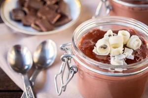 Homemade chocolate panna cota photo