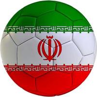 Football ball with Iran flag photo