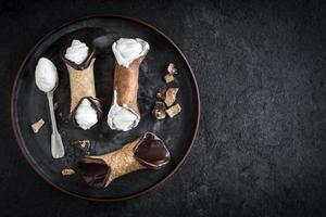 Traditional Italian desert cannoli photo