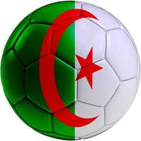 Football ball with Algerian flag photo