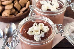 Homemade chocolate panna cota photo