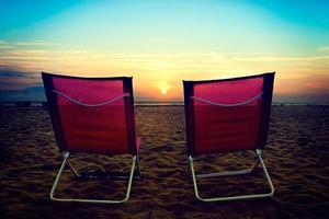 Chair on the beach photo