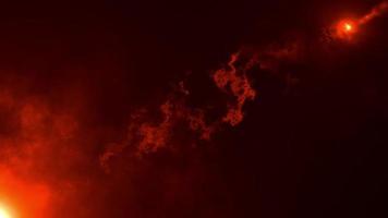 Loop orange red optical flare light cloud abstract background video