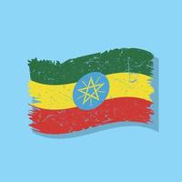 Ethiopia Grunged Distress Flag Vecto vector