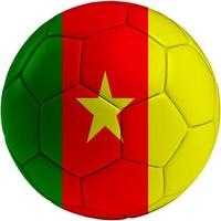 Football ball with Cameroon flag photo