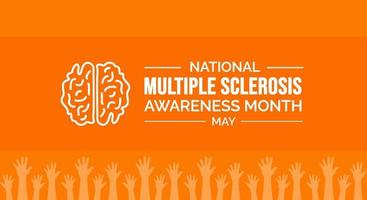 Multiple Sclerosis Awareness Month background or banner design template celebrated in may vector