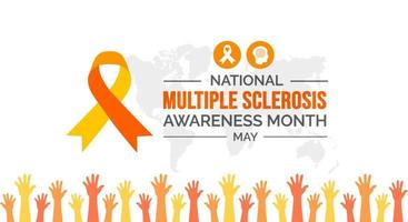 Multiple Sclerosis Awareness Month background or banner design template celebrated in may vector