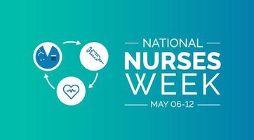 National Nurses Week background or banner design template celebrated in may vector