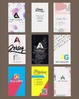 collection of vertical business card printing templates. Personalized business card with company logo. various colors. Clean flat design. Vector illustration. Business card mockup