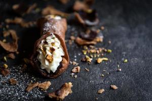 Traditional Italian desert cannoli photo