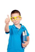 Boy and books photo