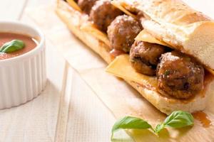 Beef meatball sandwich photo