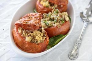 Prepared stuffed tomatoes photo