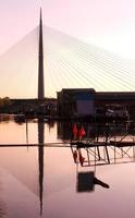 Bridge reflection in the rive photo