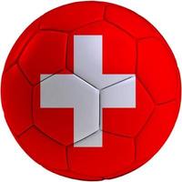 Football ball with Swiss flag photo