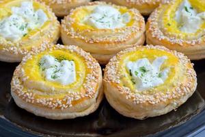 Creamy cheese and pastry photo