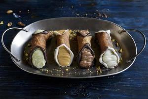 Traditional Italian desert cannoli photo