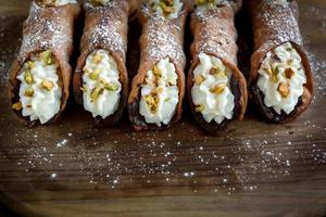 Traditional Italian desert cannoli photo