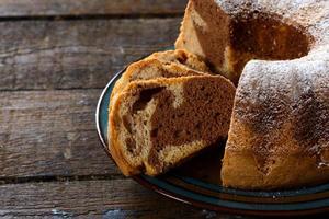 Marble cake in plate photo