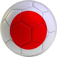 Football ball with Japan flag photo