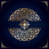 A blue background with a luxury ornamental mandala design vector