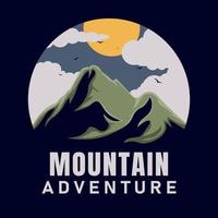 Mountain adventure square poster design vector