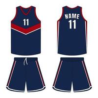 basketball uniform template illustration front and back view vector