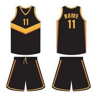 Basketball uniform mockup front and back view vector