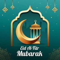 contento eid al-fitr saludo cuadrado antecedentes vector