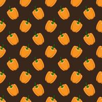 Orange paprika seamless vector pattern.