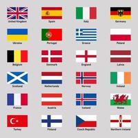 Set of flags of different european countries in flat style. vector