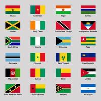 Set of flags of different countries in flat style. vector