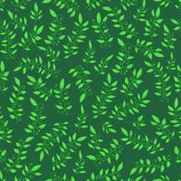 Seamless pattern green leaves flat vector template.