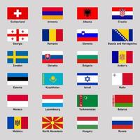 Set of flags of different european countries in flat style. vector