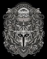 ilustración Caballero casco con Clásico grabado ornamento Perfecto para tu negocio y mercancías vector